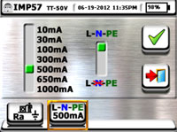 Ekran konfiguracji pomiaru z przystawką IMP57